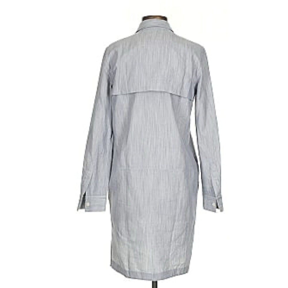 Billy Reid Front-Button Shirt Dress Striped Black and White XS